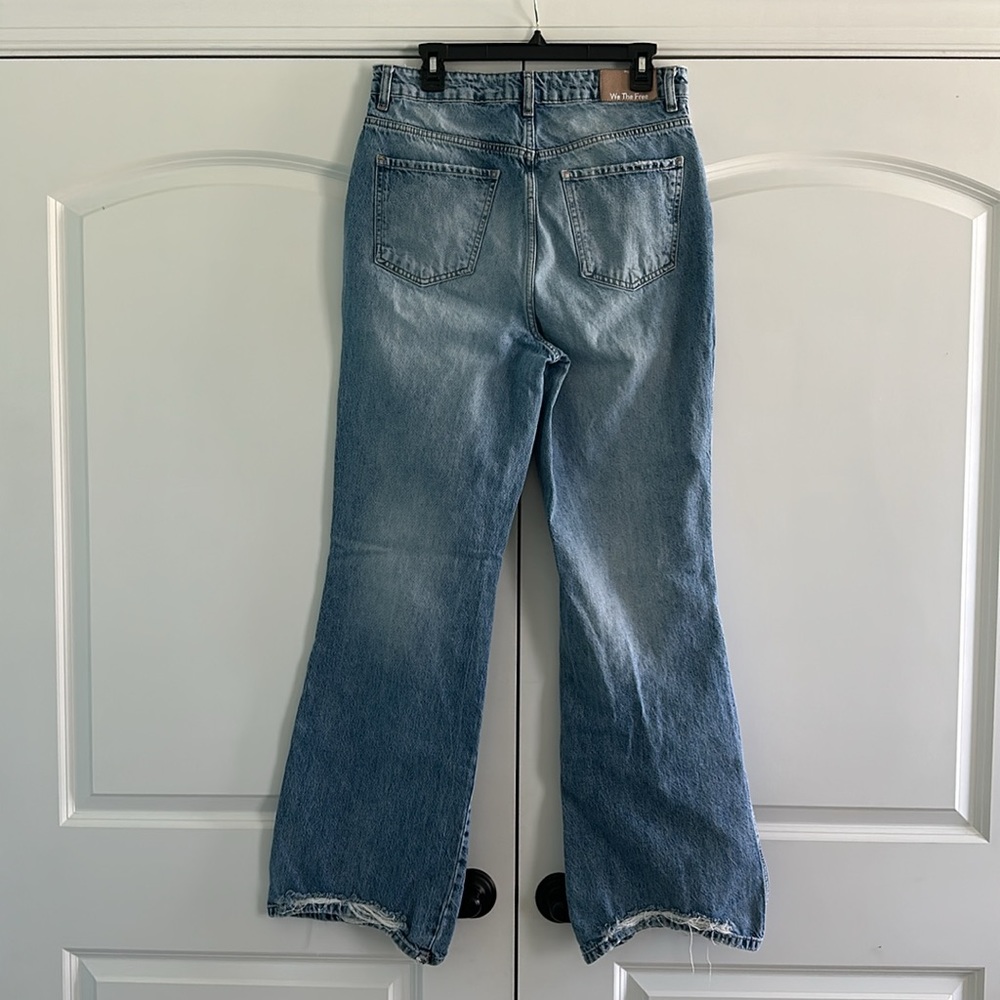 FREE PEOPLE High Rise Ripped Hem Jeans - Picture 2 of 5